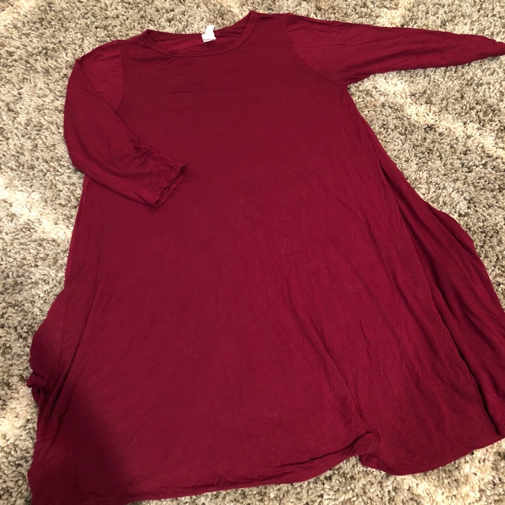 Honey & Lace Burgundy Swing Dress